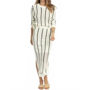 NEW FORE COLLECTION double dip knit set in white